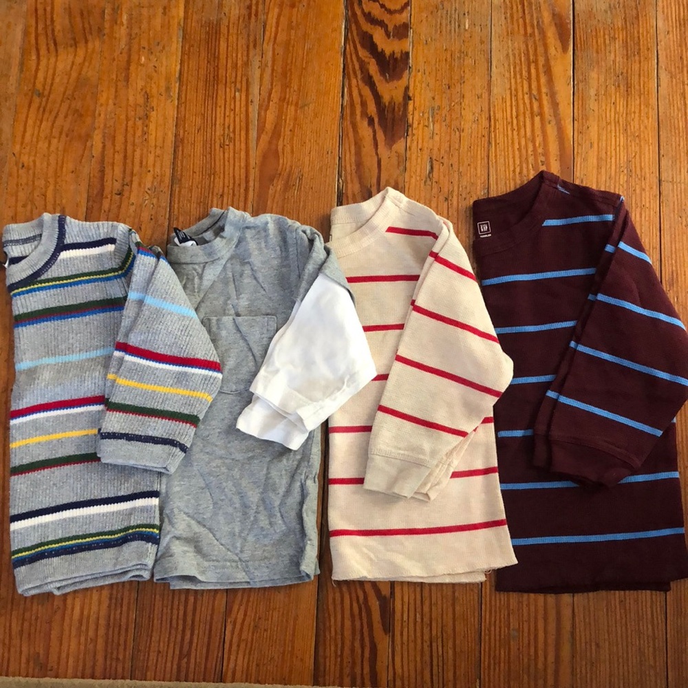 Baby Gap kids long sleeve shirts, 12-18m, 12-24m, lot of 4
